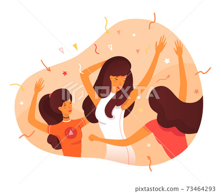 Vector cute illustration of extrovert woman - Stock Illustration ...