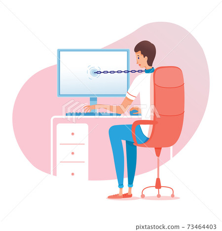 Vector character illustration gadget addiction Vector character illustration gadget addiction 73464403