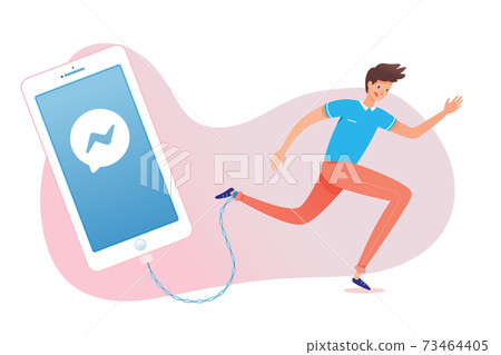 Vector character illustration gadget addiction Vector character illustration gadget addiction 73464405