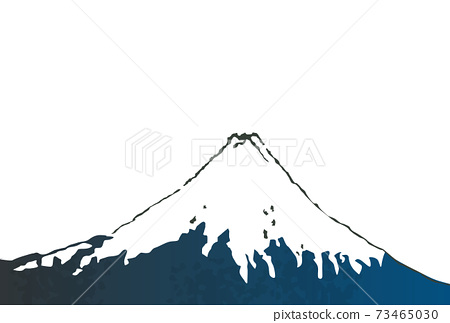 浮世繪風格的富士山沒有背景材料雪山 插圖素材 圖庫