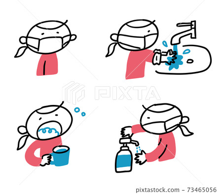 Infection prevention: Mask, hand washing, gargle, disinfection Infection prevention: Mask, hand washing, gargle, disinfection 73465056