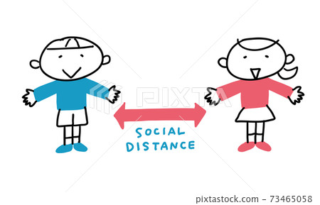 Social distance two children Social distance two children 73465058