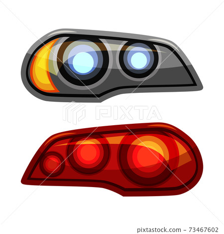 Auto headlights set isolated on white background Auto headlights set isolated on white background 73467602