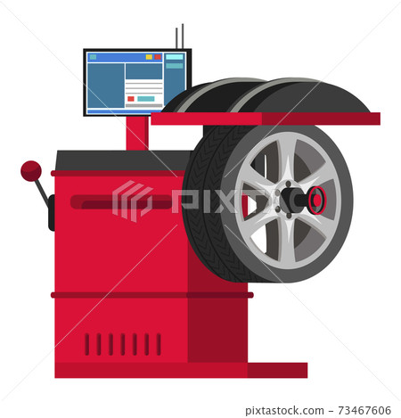 Computer tire fitting equipment isolated on white Computer tire fitting equipment isolated on white 73467606