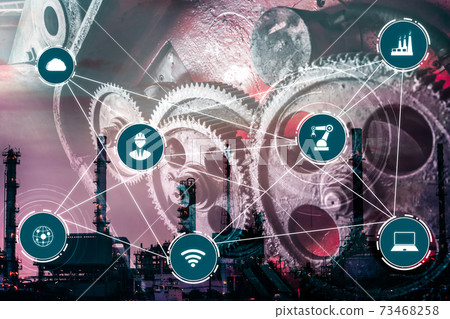 Industry 4.0 technology concept - Smart factory for fourth industrial revolution Industry 4.0 technology concept - Smart factory for fourth industrial revolution 73468258