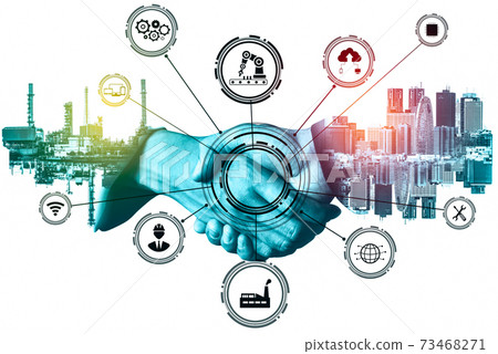 Industry 4.0 technology concept - Smart factory for fourth industrial revolution Industry 4.0 technology concept - Smart factory for fourth industrial revolution 73468271