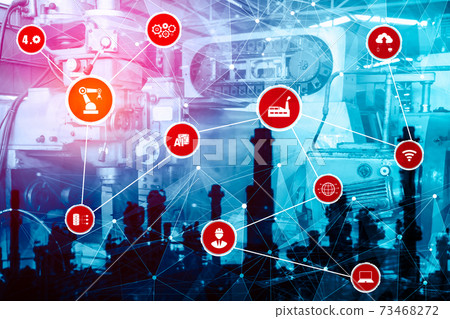 Industry 4.0 technology concept - Smart factory for fourth industrial revolution 73468272