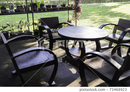 Beautiful summer green garden minimal style 73468923