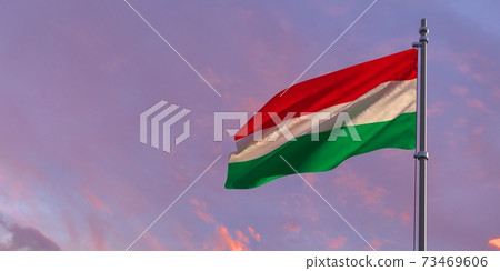 3d rendering of the national flag of the Hungary 3d rendering of the national flag of the Hungary 73469606