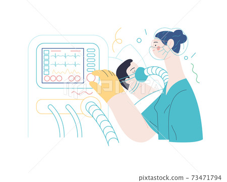 Mechanical ventilation - medical insurance illustration 73471794