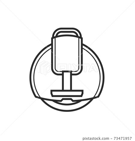 Electrical solowheel icon, one wheel monocycle outline, monowheel for sigle ride, vector 73471957