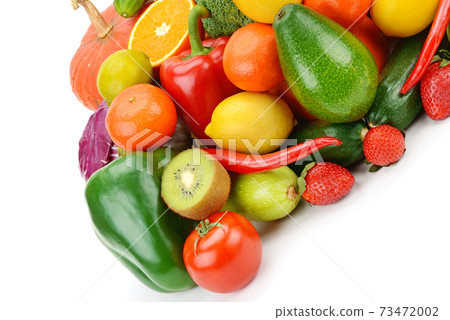 vegetables and fruits isolated on a white background. vegetables and fruits isolated on a white background. 73472002