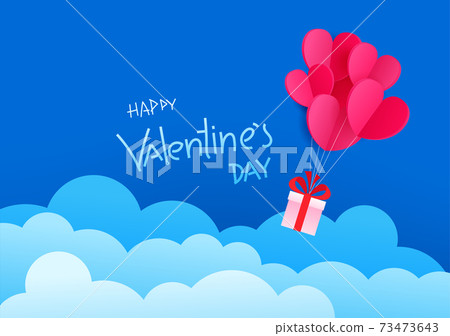 Happy Valentines day card with gift box Happy Valentines day card with gift box 73473643