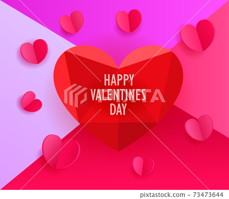 Vector template for a greeting card. Happy Valentines day Vector template for a greeting card. Happy Valentines day 73473644