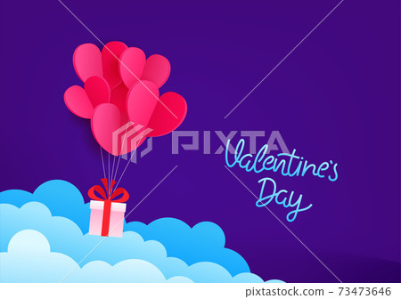 Happy Valentines day card with gift box Happy Valentines day card with gift box 73473646