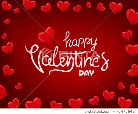 Vector template for a greeting card. Happy Valentines day Vector template for a greeting card. Happy Valentines day 73473648
