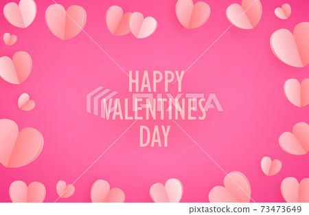 Happy Valentines Day. Template for greeting card 73473649