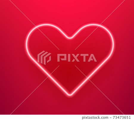 Neon glowing heart. Happy Valentines Day vector banner template Neon glowing heart. Happy Valentines Day vector banner template 73473651