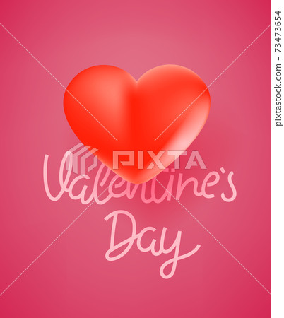 Valentines Day celebration vector banner with 3d heart Valentines Day celebration vector banner with 3d heart 73473654
