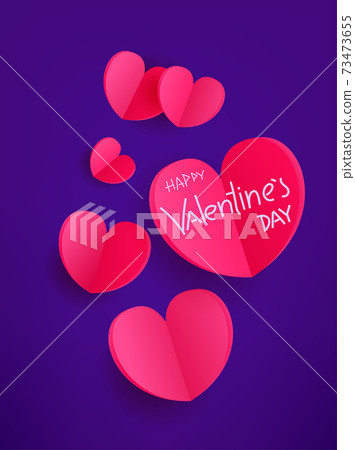 Vector template for a greeting card. Happy Valentines day Vector template for a greeting card. Happy Valentines day 73473655