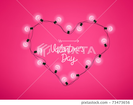 Shining heart and lettering inscription on pink background. Valentines day card Shining heart and lettering inscription on pink background. Valentines day card 73473656