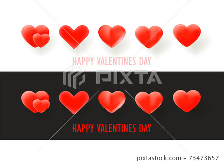 Vector hearts on white and on black background. Happy Valentines day Vector hearts on white and on black background. Happy Valentines day 73473657