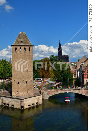 Couvert Bridge seen from Barrage Vauban, Strasbourg, France 73475300