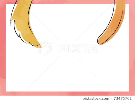 Dog and cat tail illustration frame Dog and cat tail illustration frame 73475701