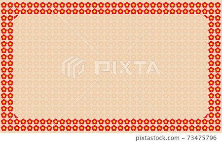 紅花插畫框架背景素材 73475796