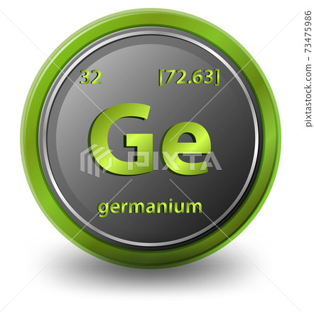 Germanium chemical element. Chemical symbol with atomic number and atomic mass. 73475986