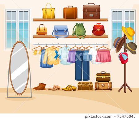 Interior design of dressing room background Interior design of dressing room background 73476043