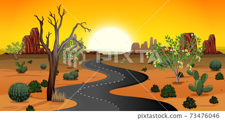 Wild desert landscape at daytime scene Wild desert landscape at daytime scene 73476046