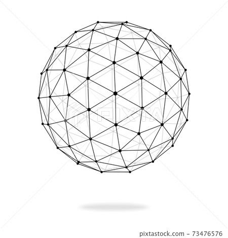 Sphere Made Of Wire Frame Polygon Polyhedron Stock Illustration Pixta