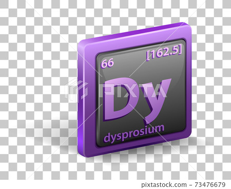 Dysprosium chemical element. Chemical symbol with atomic number and atomic mass. Dysprosium chemical element. Chemical symbol with atomic number and atomic mass. 73476679