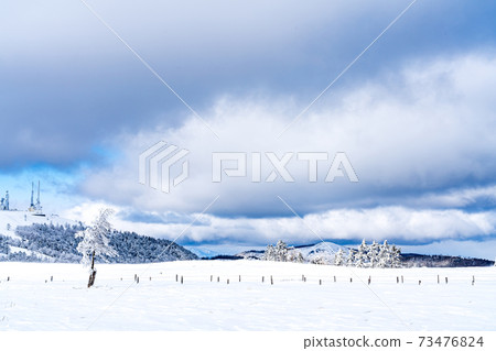 [Winter mountain image] Snow field in the midwinter 73476824