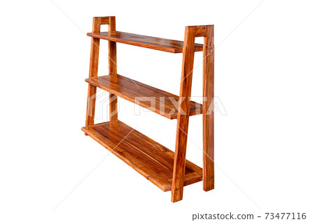 Empty wooden shelf vintage cabinet like box isolated 73477116