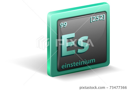 Einsteinium chemical element. Chemical symbol with atomic number and atomic mass. Einsteinium chemical element. Chemical symbol with atomic number and atomic mass. 73477366