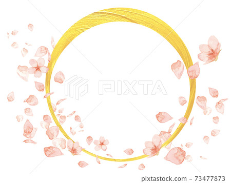 Moon cherry blossom frame watercolor cherry blossom moon gold leaf luxury logo night cherry blossom Japanese style spring cherry blossom viewing Taisho era New Year's card gold Moon cherry blossom frame watercolor cherry blossom moon gold leaf luxury logo night cherry blossom Japanese style spring cherry blossom viewing Taisho era New Year's card gold 73477873
