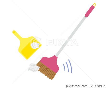 Broom and dustpan vector illustration cleaning 73478934