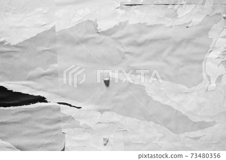 White gray crumpled paper background. Peeled paper. Old and dirty paper texture. Gray text space. White gray crumpled paper background. Peeled paper. Old and dirty paper texture. Gray text space. 73480356