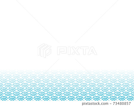 Background material of traditional Japanese pattern Qinghai wave 73480857