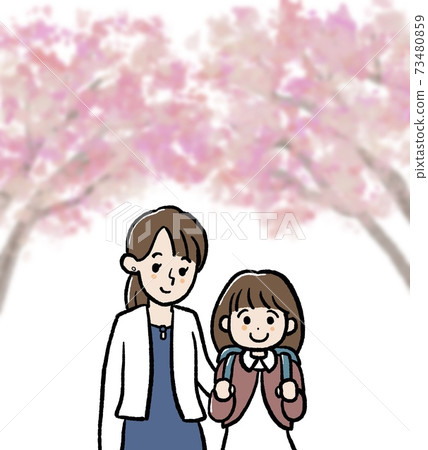 Illustration of the entrance ceremony of the elementary school 73480859