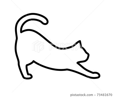Silhouette of a growing white cat 73481670