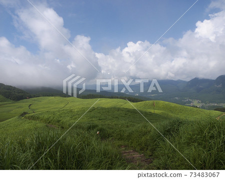 Scenery of the Soni plateau in summer with clouds Scenery of the Soni plateau in summer with clouds 73483067