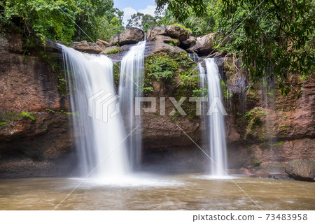 Haew Suwat waterfall in forest at Khao Yai National Park, Thailand 73483958