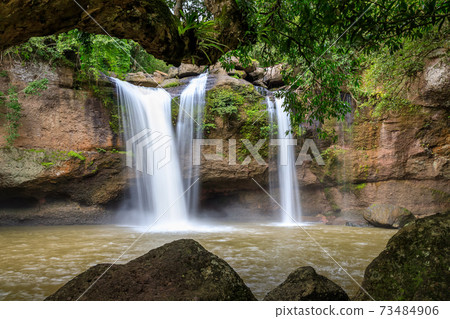 Haew Suwat waterfall in forest at Khao Yai National Park, Thailand Haew Suwat waterfall in forest at Khao Yai National Park, Thailand 73484906