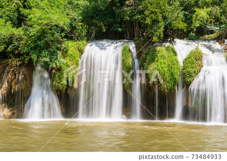 Sai Yok Lek waterfall on Khwae Noi River, famous nature travel destination in Kanchanaburi, Thailand 73484933