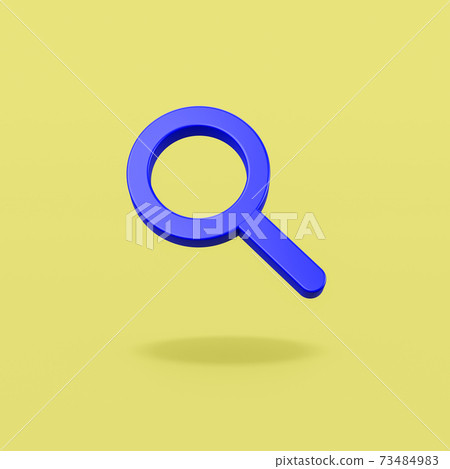 Magnifier Glass Symbol on Yellow Background 73484983