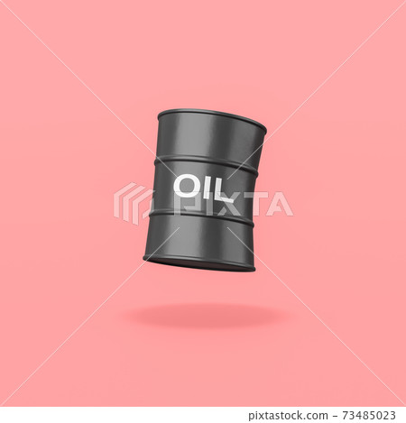 Oil Barrel on Red Background 73485023