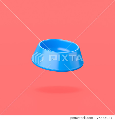 Blue Pets Bowl on Red Background 73485025